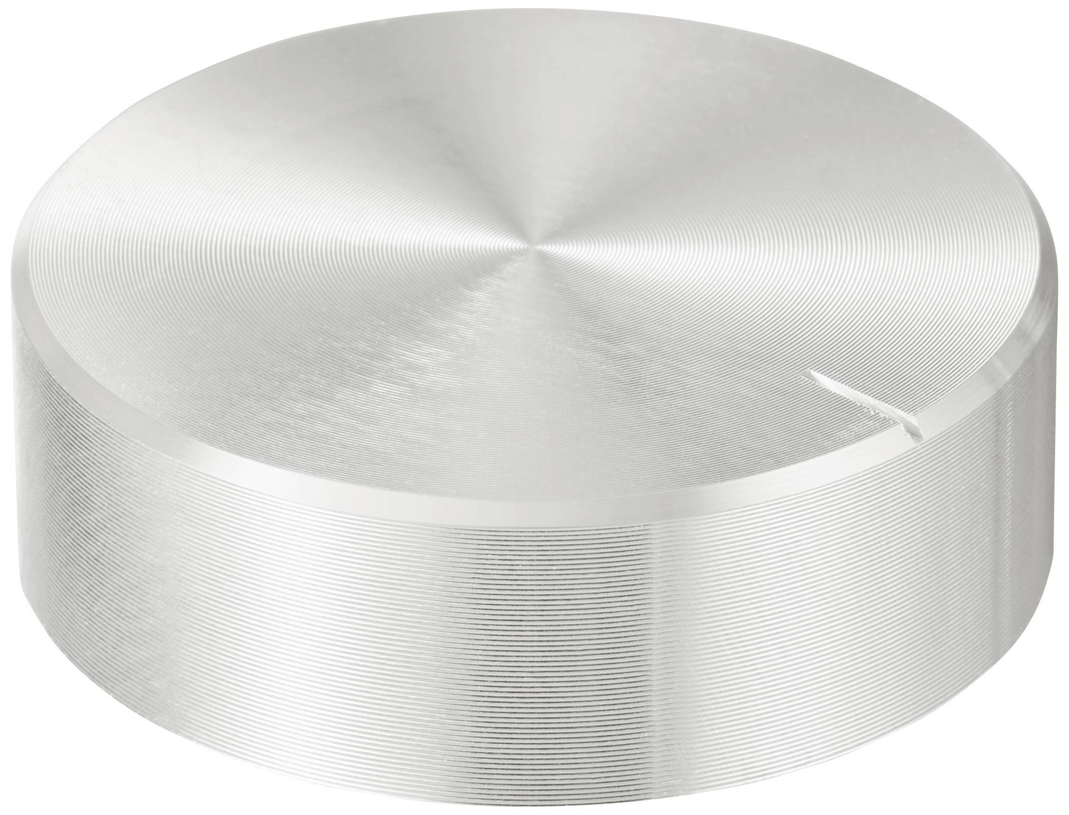TRU COMPONENTS TC-11696512 Pokrętło z nakładką ze znacznikiem srebrny (Ø x W) 40 mm x 13 mm aluminium, plastik 1 szt. - obrazek 1
