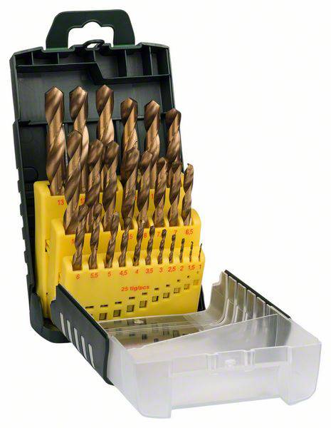 Bosch Accessories 2607017154 Promoline HSS Zestaw wierteł krętych do metalu 25 szt. 1 mm, 1.5 mm, 2 mm, 2.5 mm, 3 mm, 3.