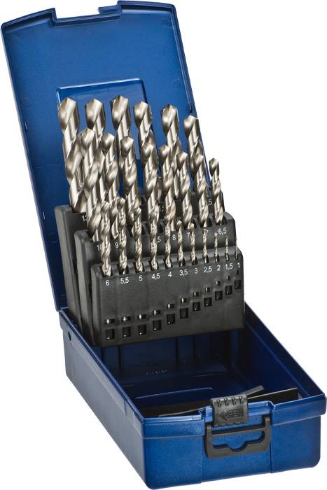 kwb 205720 HSS Zestaw wierteł krętych do metalu 25 szt. 1 mm, 1.5 mm, 2 mm, 2.5 mm, 3 mm, 3.5 mm, 4 mm, 4.5 mm, 5 mm, 5.