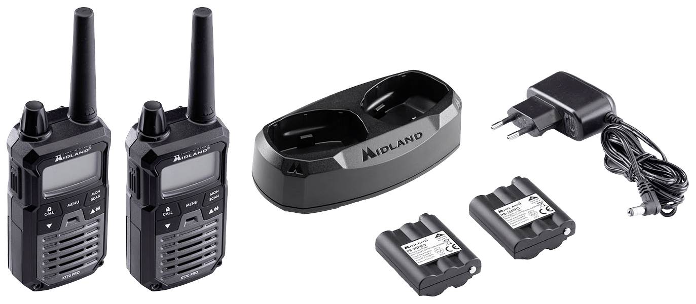 Krótkofalówka LPD/PMR Midland Midland XT70 Pro PMR+LPD Blisterpack Schwarz - obrazek 1