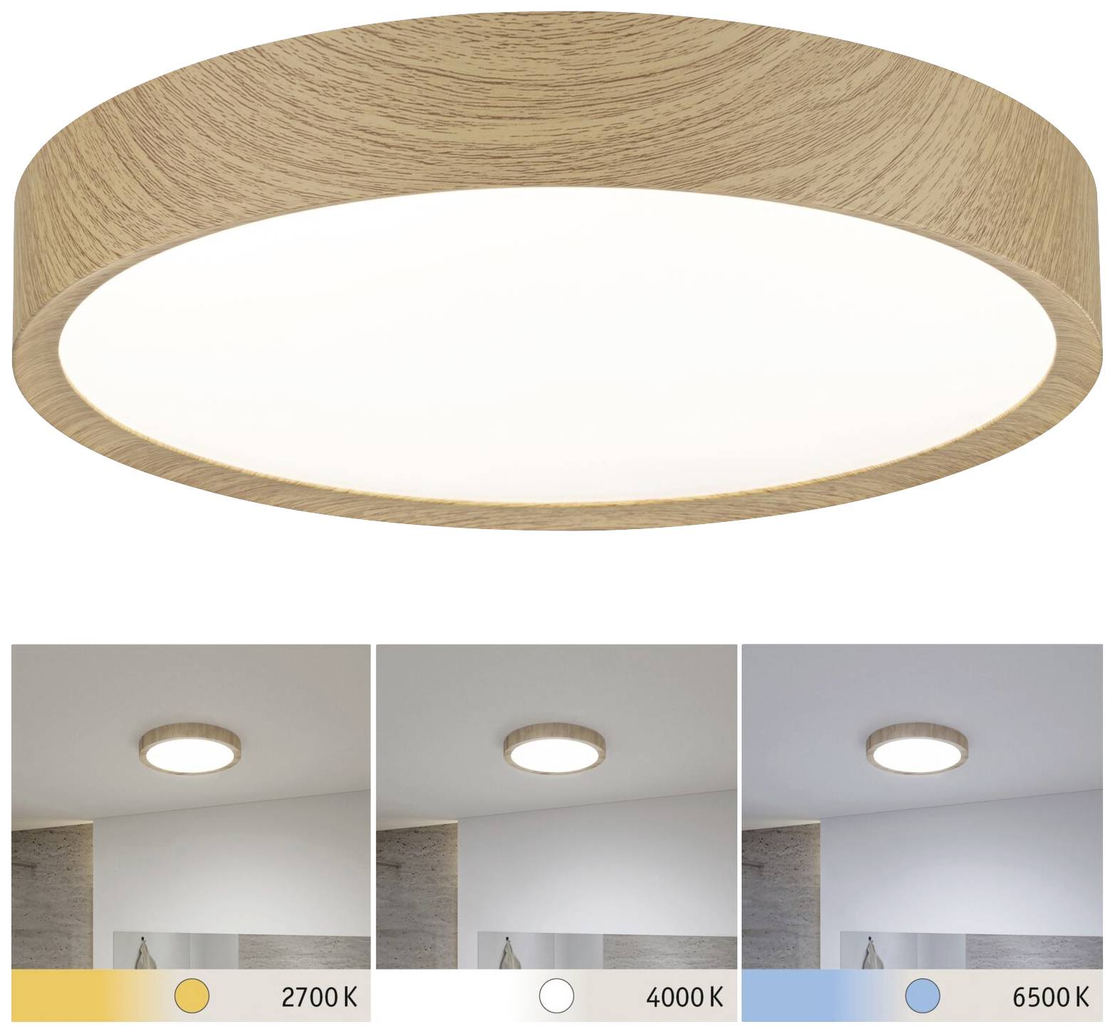 Lampa sufitowa LED Paulmann Tega 71085 22.5 W 1200 lm drewno - obrazek 1