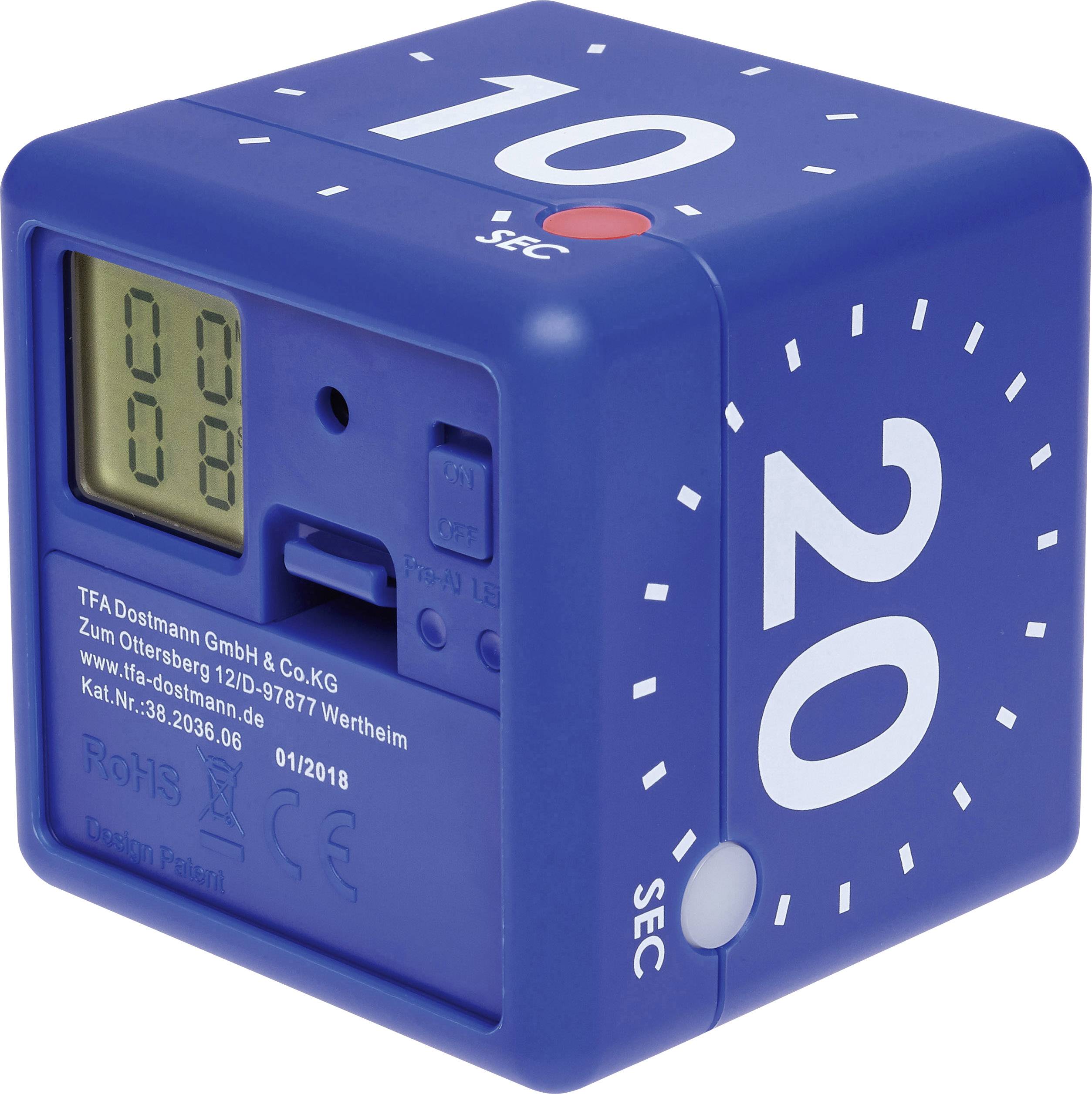 Timer TFA Dostmann CUBE cyfrowy niebieski - obrazek 1