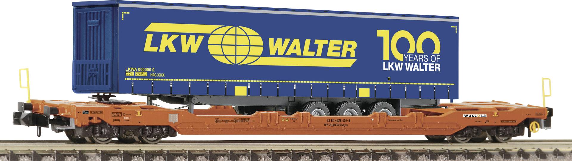 Wagon kontenerowy Fleischmann 6660083 Wagon kieszeniowy N Sdgnss/T5 Wascosa - obrazek 1