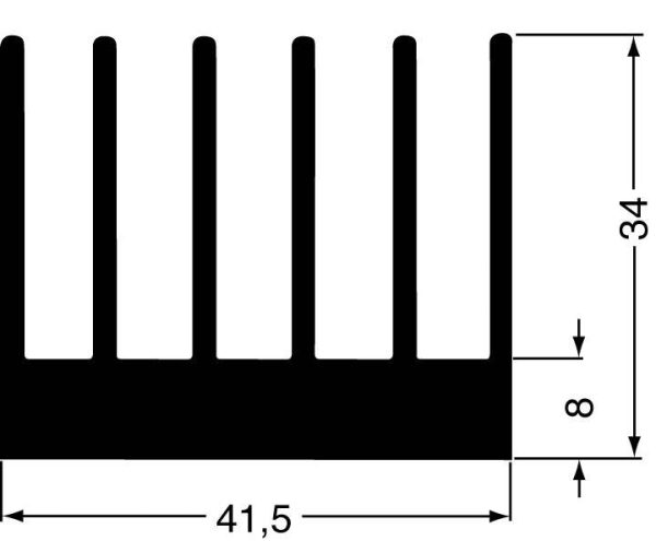 Fischer Elektronik 10019565 SK 189 50 SA Radiator żeberkowy 3.5 K/W (D x S x W) 50 x 41.5 x 34 mm