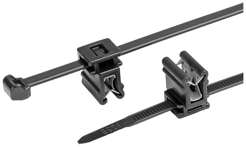Opaska kablowa z klipsem HellermannTyton T50ROSEC4A-PA66W-BK (100) 156-00948, 200 mm, poliamid 6.6, 100 szt. - obrazek 1