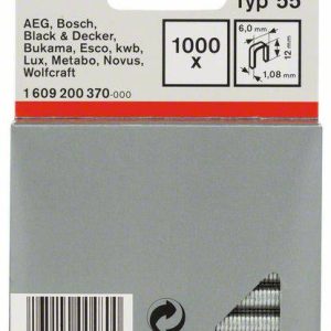 1000 zszywek 12/6 mm Bosch Accessories 1609200370, N/A, Wymiary (D x S) 12 mm x 6 mm, 1000 szt. 1000 zszywek 12/6 mm Bosch Accessories 1609200370, N/A, Wymiary (D x S) 12 mm x 6 mm, 1000 szt.