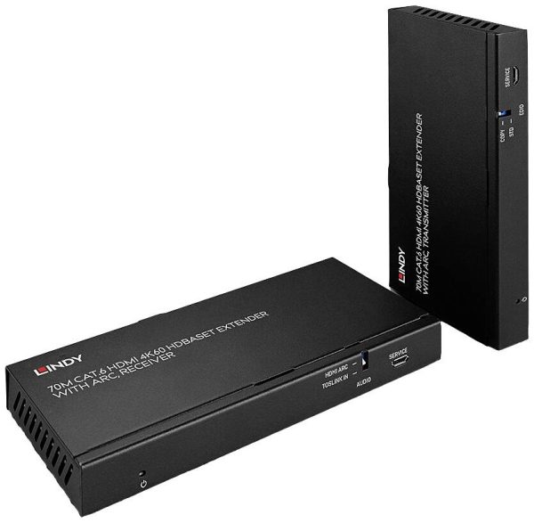 LINDY 70m Cat.6 HDMI 4K60, Audio, IR & RS-232 HDBaseT Extender mit ARC HDMI, IR (podczerwień), RJ45, Toslink Ekstender 7