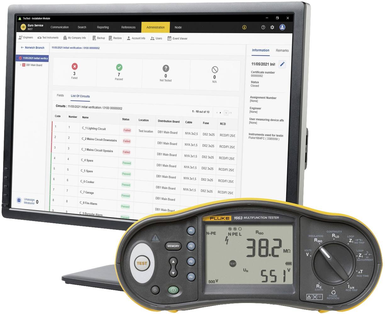 Zestaw testera instalacji Fluke FLUKE 1663 CH KIT - obrazek 1