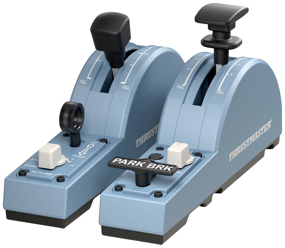 Thrustmaster TCA Quadrant Add-On Airbus Edition Symulator lotu klapy hamujące i lądujące PC niebieski - obrazek 1