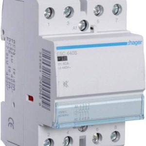 Stycznik instalacyjny Hager ESC440S ESC440S, 400 V, 1 szt. Stycznik instalacyjny Hager ESC440S ESC440S, 400 V, 1 szt.