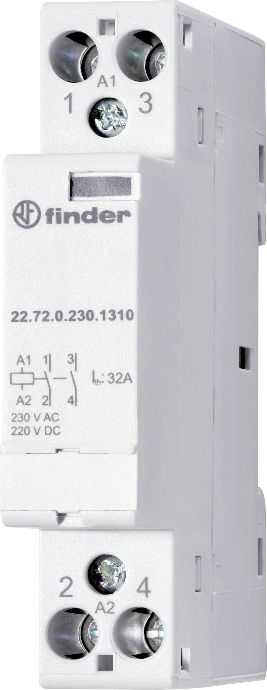 Finder 22.72.0.230.1310 Stycznik instalacyjny 2 NO 7000 VA 230 V Pasuje do przekaźników marki: Finder sztuka 1 szt. - obrazek 1