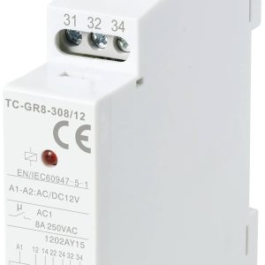 Przełącznik pomocniczy TRU COMPONENTS TC-GR8-308/12 TC-11988856, 12 V/AC, 12 V/DC, 8 A, 1 szt. Przełącznik pomocniczy TRU COMPONENTS TC-GR8-308/12 TC-11988856, 12 V/AC, 12 V/DC, 8 A, 1 szt.