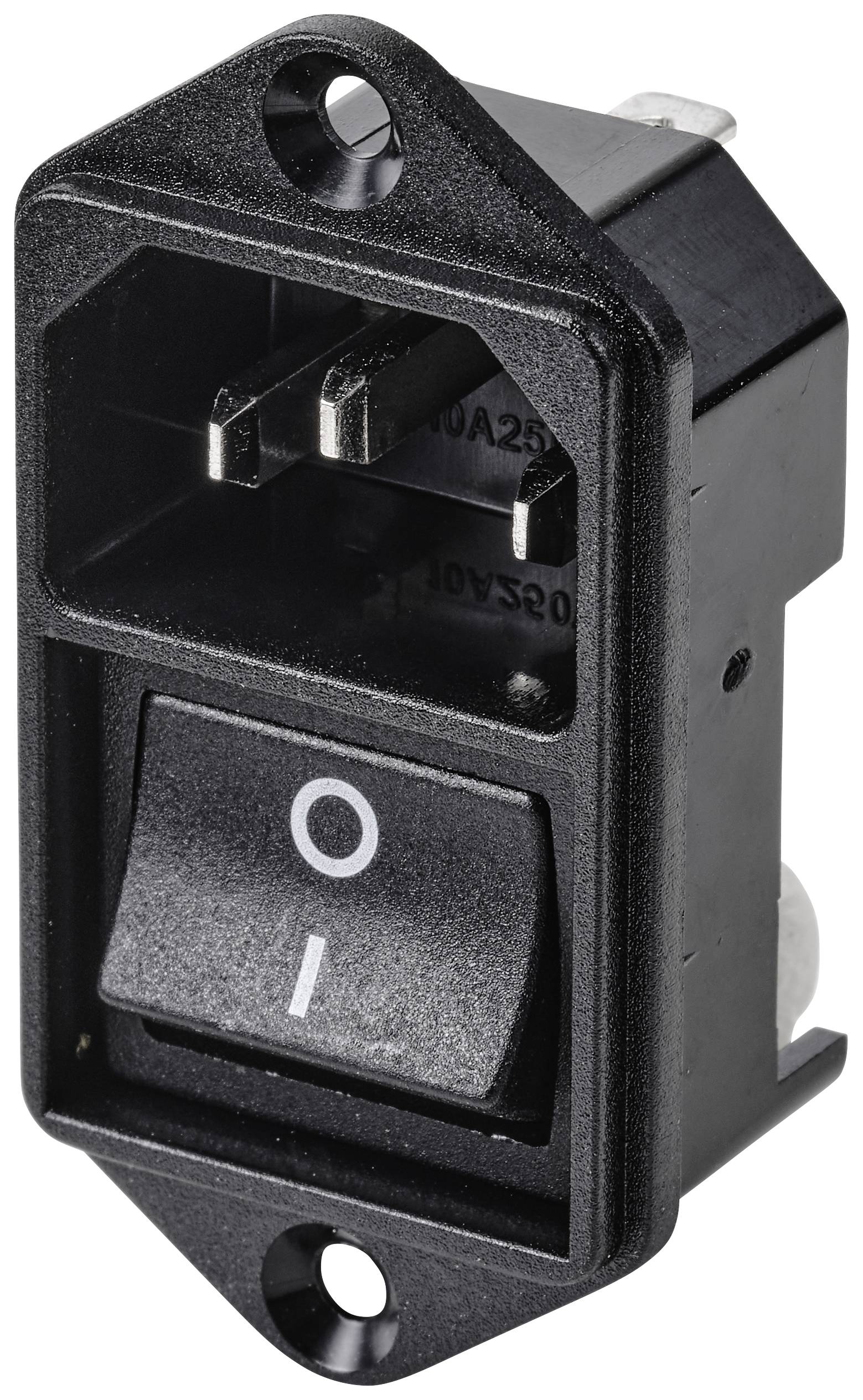 TRU COMPONENTS TC-10088376 Złącze męskie IEC C14 złącze męskie do wbudowania pionowego Łączna ilość styków: 3 10 A czarn - obrazek 1