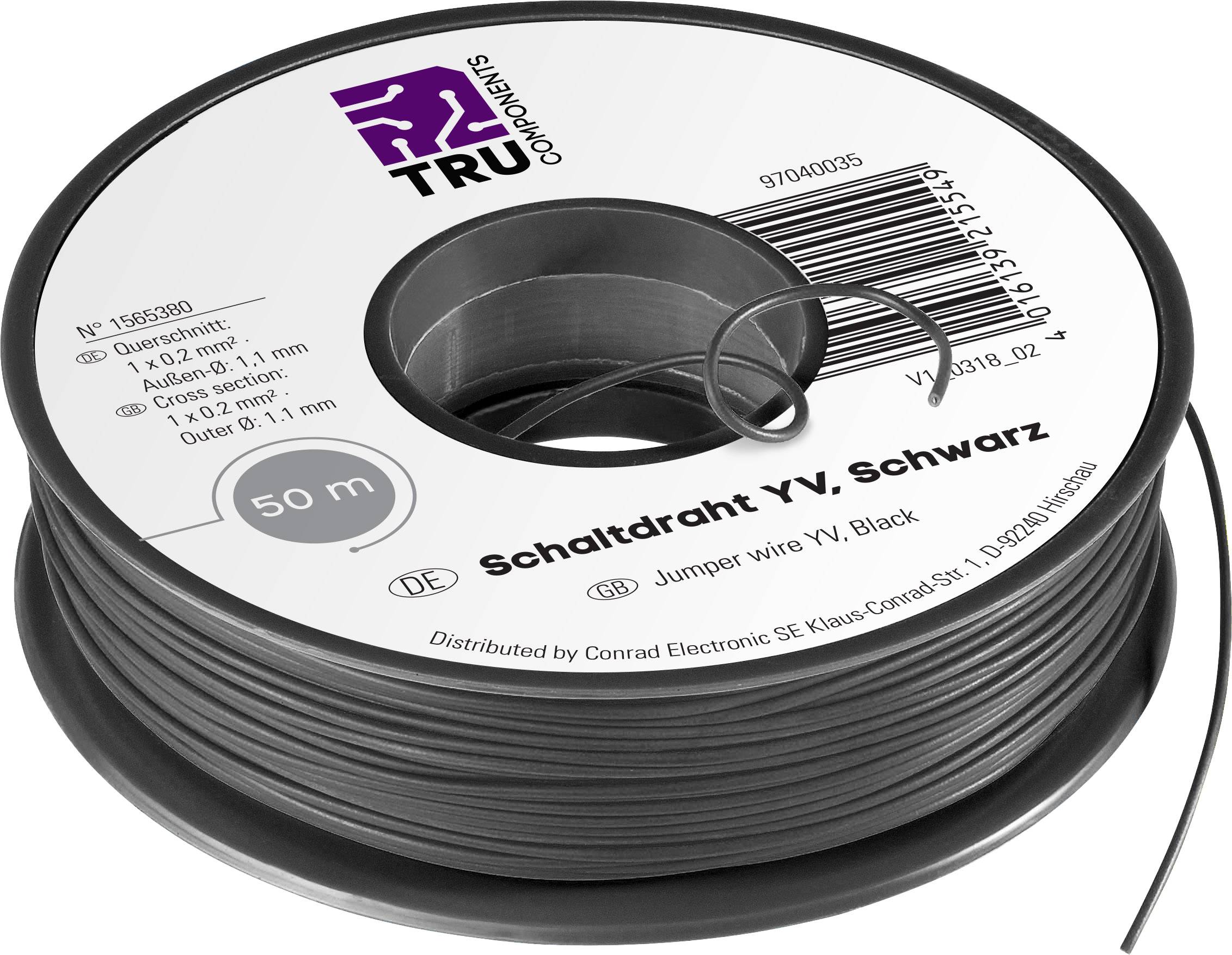 TRU COMPONENTS 1565380 Przewód połączeniowy Yv, 1 x 0.20 mm², 50 m - obrazek 1