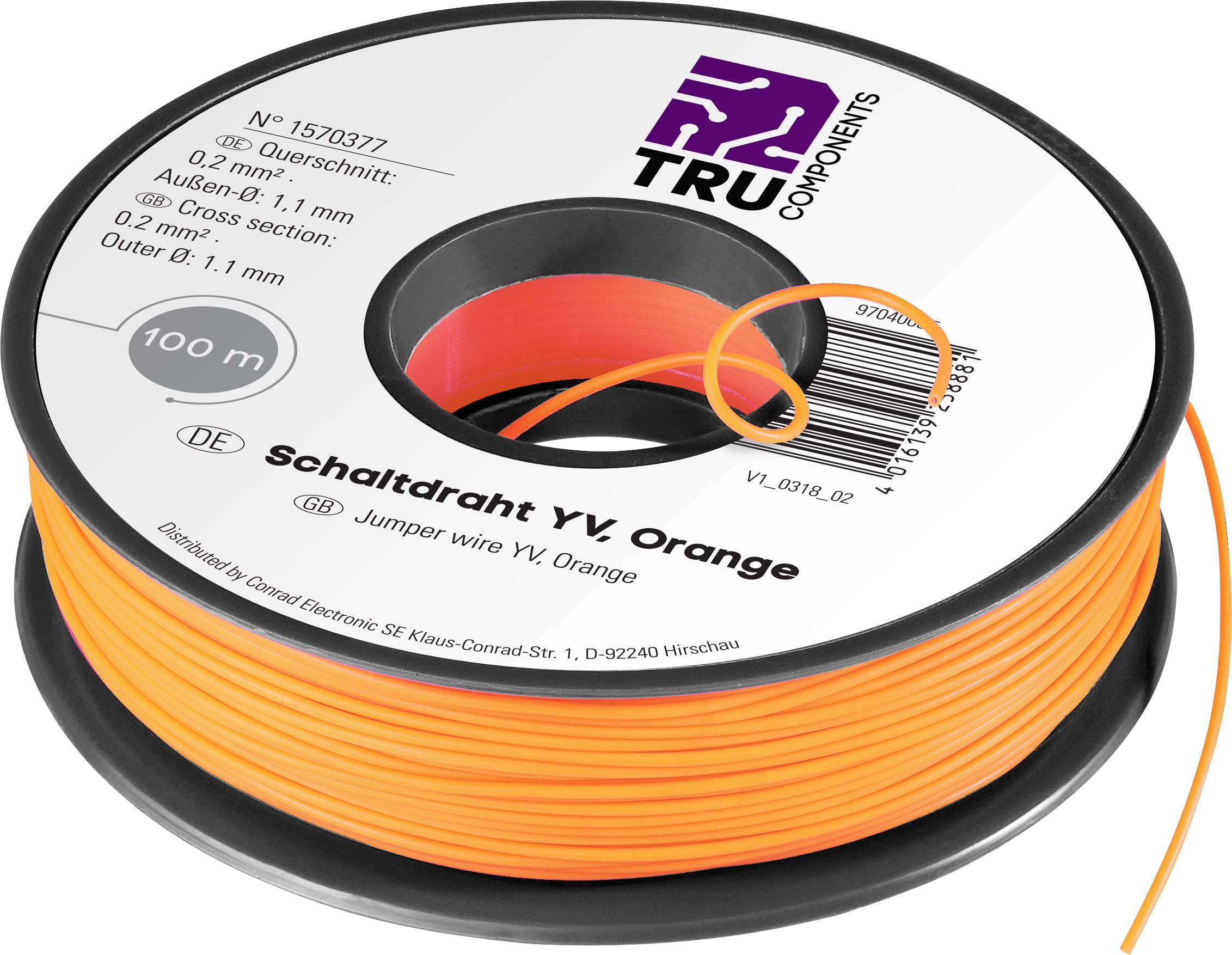 TRU COMPONENTS 1570375 Przewód połączeniowy Yv, 1 x 0.20 mm², 25 m - obrazek 1