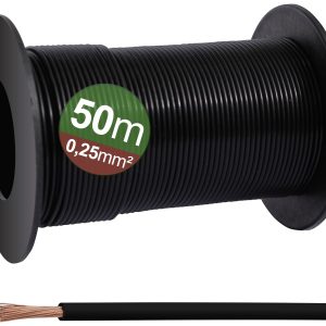 Quadrios 23CW023 Przewód jednożyłowy 0.25 mm² czarny 50 m