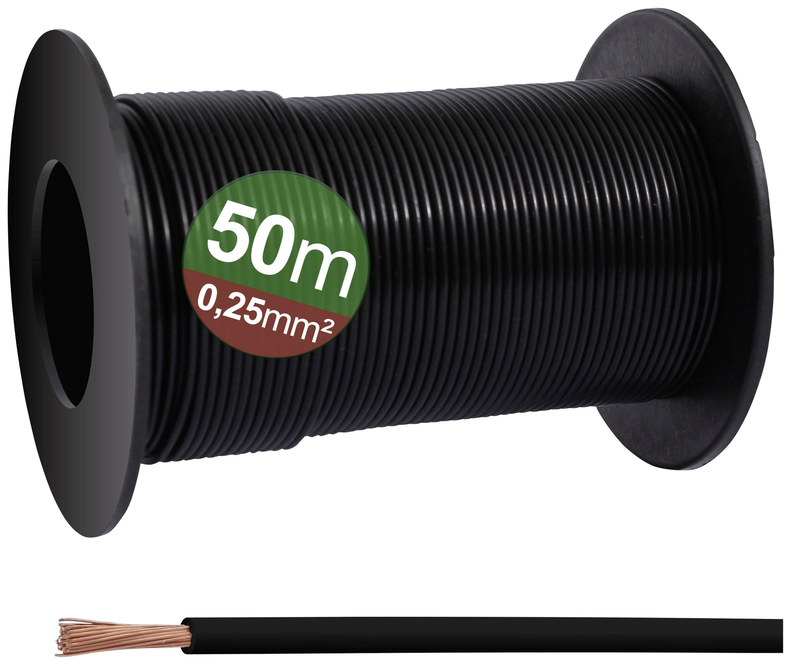 Quadrios 23CW023 Przewód jednożyłowy 0.25 mm² czarny 50 m - obrazek 1