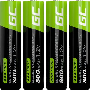 Akumulator AAA/R03 Green Cell HR03, NiMH, 800 mAh, 1.2 V, 4 szt. Akumulator AAA/R03 Green Cell HR03, NiMH, 800 mAh, 1.2 V, 4 szt.