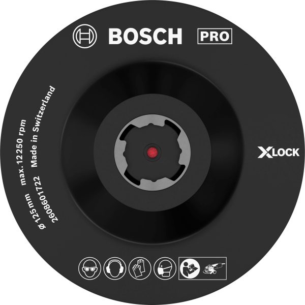 Tarcza nośna X-LOCK, zapinana na rzep 125 mm Bosch Accessories 2608601722