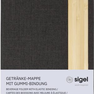 Sigel GM220 1/2 DIN A4 1 szt. Z 2 podwójnymi, transparentnymi osłonami na 8 stron, Gumowe wiązania ciemnoszary, beżowy Sigel GM220 1/2 DIN A4 1 szt. Z 2 podwójnymi, transparentnymi osłonami na 8 stron, Gumowe wiązania ciemnoszary, beżowy