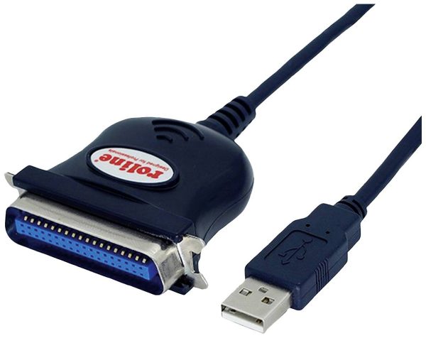 Roline 12.02.1092 Konwerter interfejsów [1x złącze męskie USB-A 2.0 – 1x złącze męskie Centronics]
