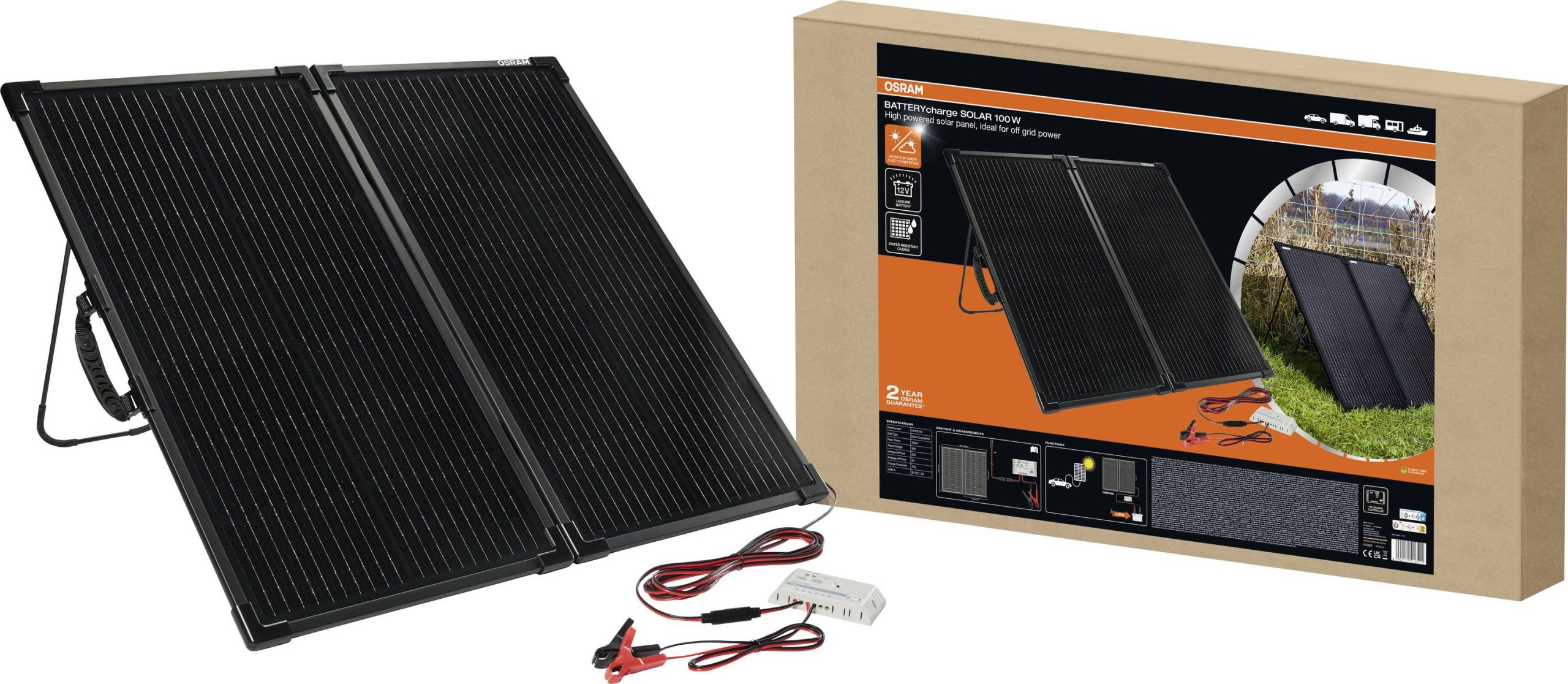 Moduł monokrystaliczny Osram Automotive BATTERYcharge SOLAR 100W 100 W 12 V, 5 V - obrazek 1