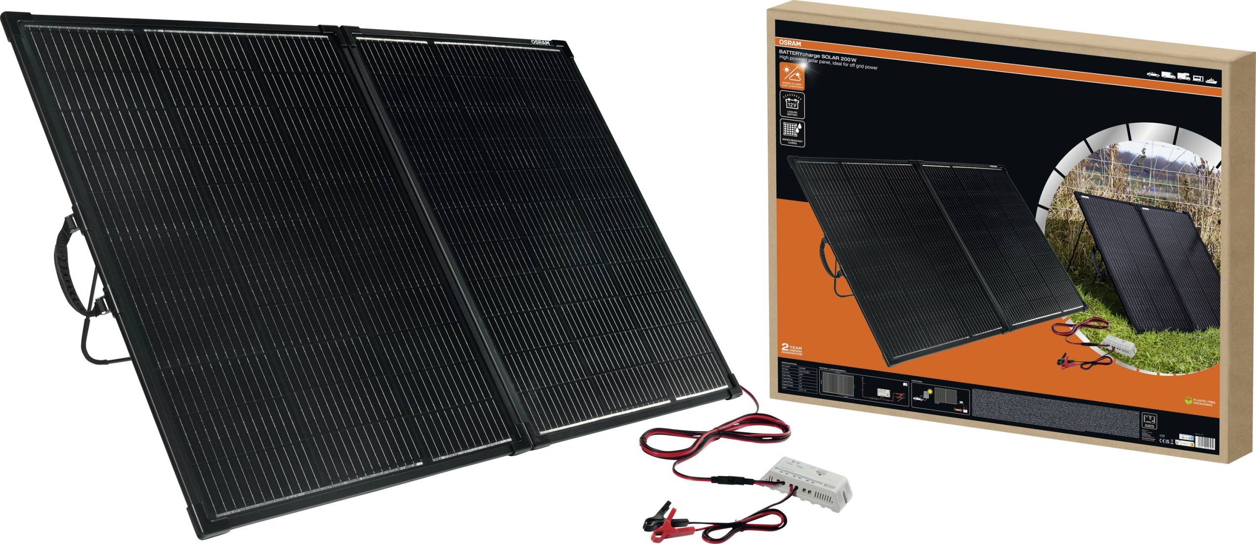 Moduł monokrystaliczny Osram Automotive BATTERYcharge SOLAR 200W 200 W 12 V, 5 V - obrazek 1