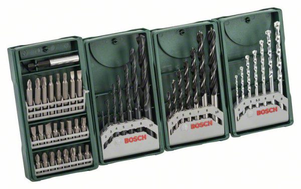Zestaw bitów i wierteł do drewna, metalu i betonu Bosch Mini-X-Line Multipack