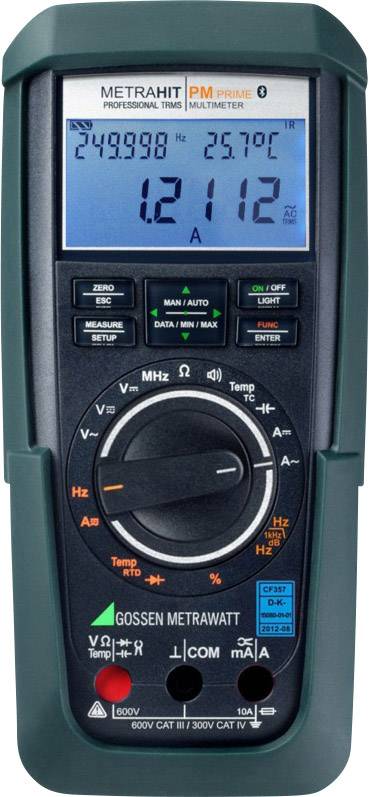 Gossen Metrawatt METRAHIT PM PRIME BT Multimetr Kalibracja (DAkkS) cyfrowy rejestrator danych CAT III 600 V, CAT IV 300