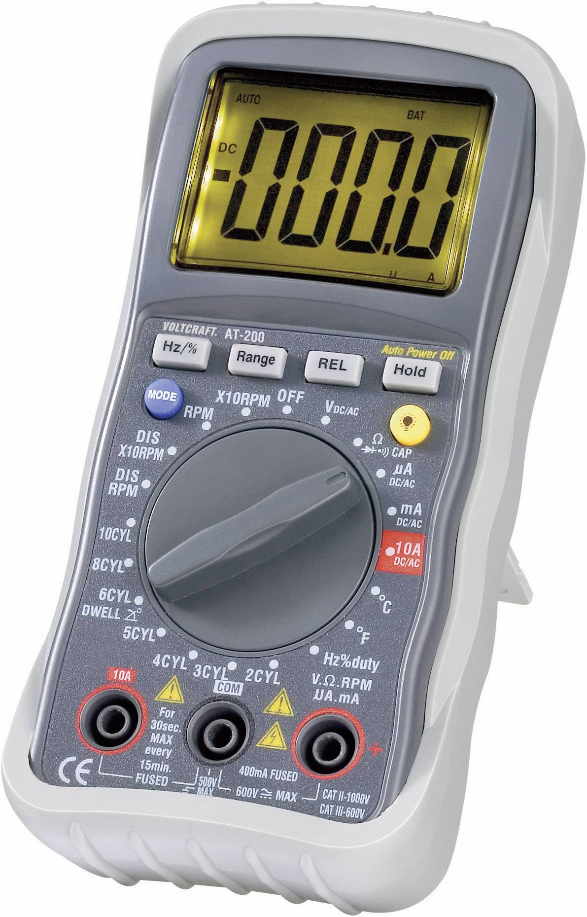 VOLTCRAFT AT-200 Multimetr Kalibracja (DAkkS) cyfrowy pomiar pojazdu CAT III 600 V Wyświetlane liczby: 4000 - obrazek 1