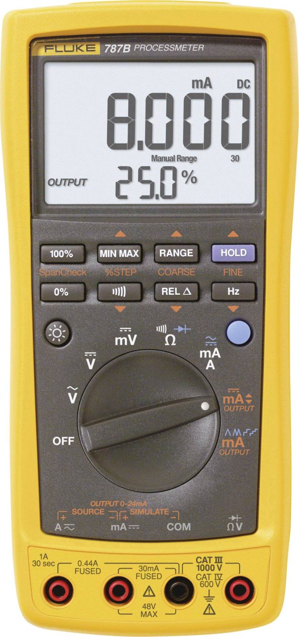 Fluke 787B Multimetr cyfrowy wyjście prądu procesowego CAT III 1000 V, CAT IV 600 V Wyświetlane liczby: 30000