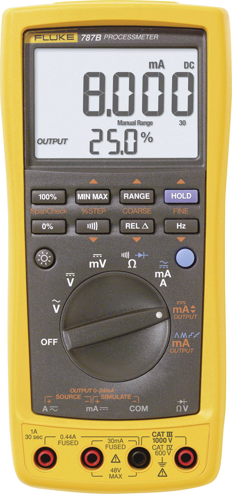 Fluke 787B Multimetr cyfrowy wyjście prądu procesowego CAT III 1000 V, CAT IV 600 V Wyświetlane liczby: 30000 - obrazek 1