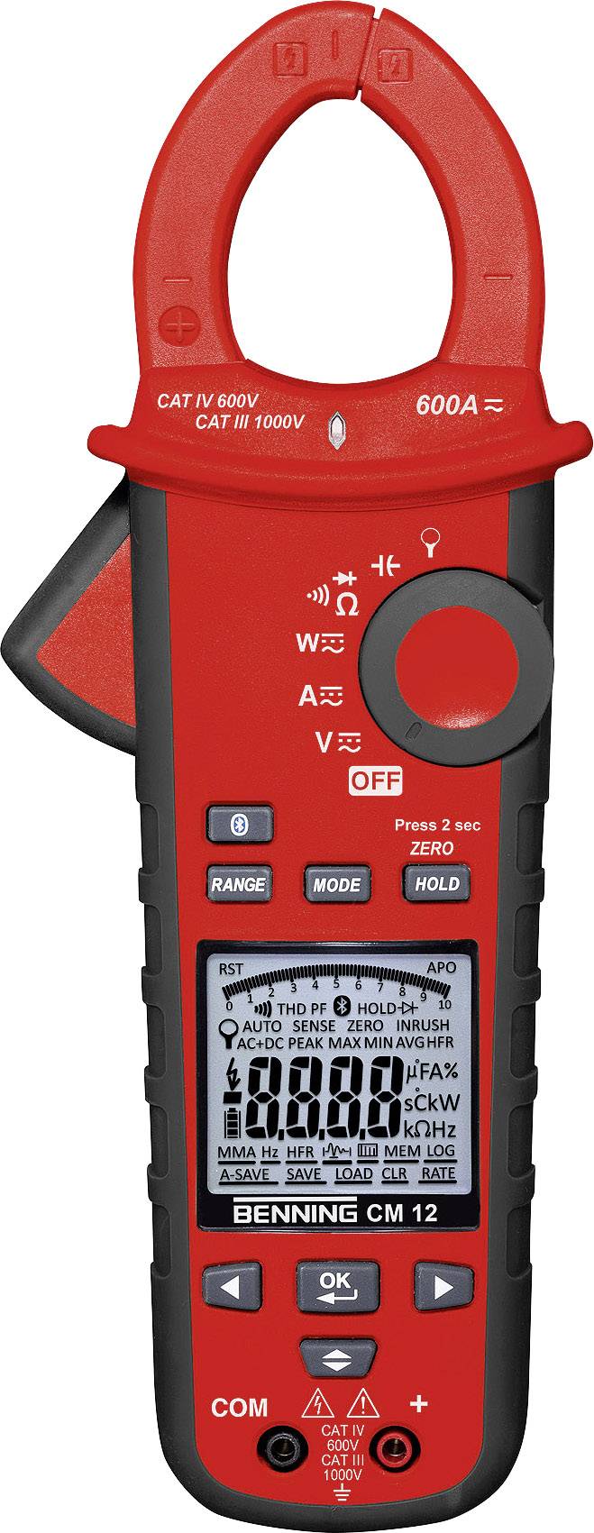 Benning CM 12 Miernik cęgowy cyfrowy rejestrator danych CAT IV 600 V Wyświetlane liczby: 9999 - obrazek 1