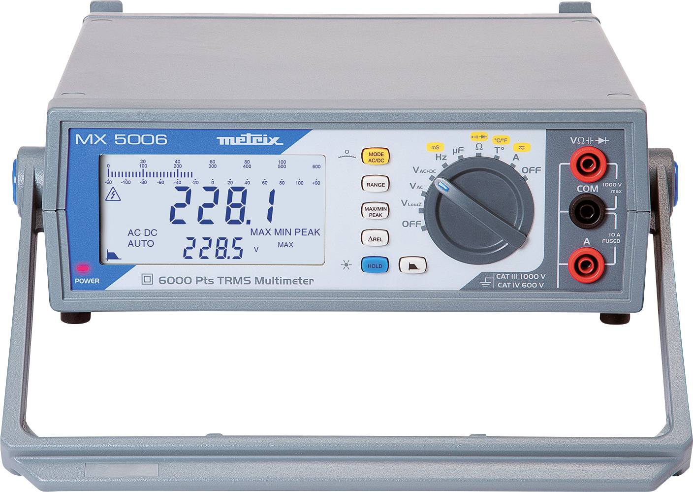 Metrix MX 5006 Multimetr stołowy cyfrowy, analogowy CAT III 1000 V Wyświetlane liczby: 6000 - obrazek 1