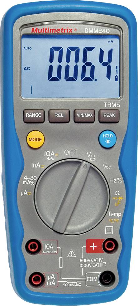 Multimetrix DMM 240 Multimetr cyfrowy IP67 CAT III 1000 V, CAT IV 600 V Wyświetlane liczby: 40000 - obrazek 1