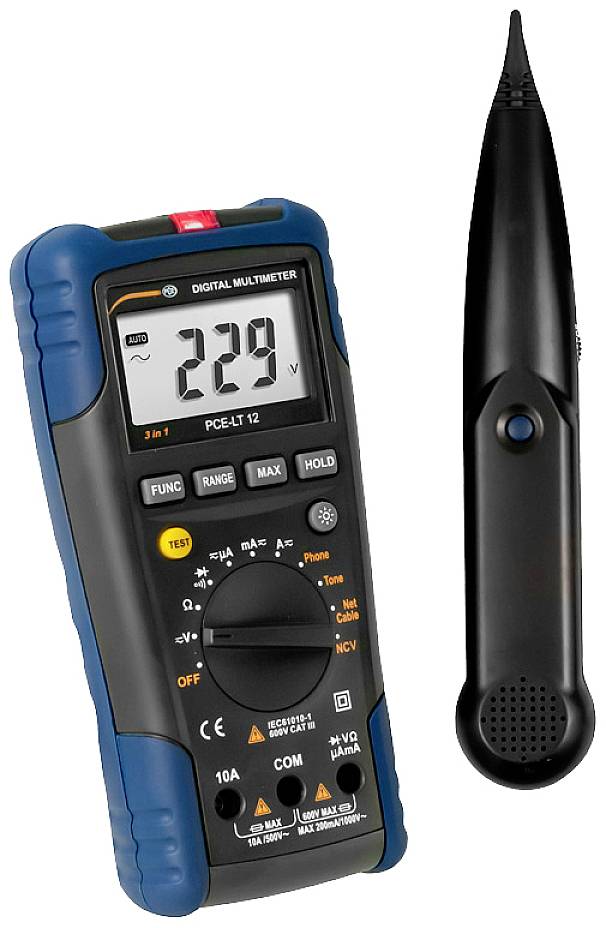 PCE Instruments PCE-LT 12 Multimetr cyfrowy Wyświetlane liczby: 1999 - obrazek 1