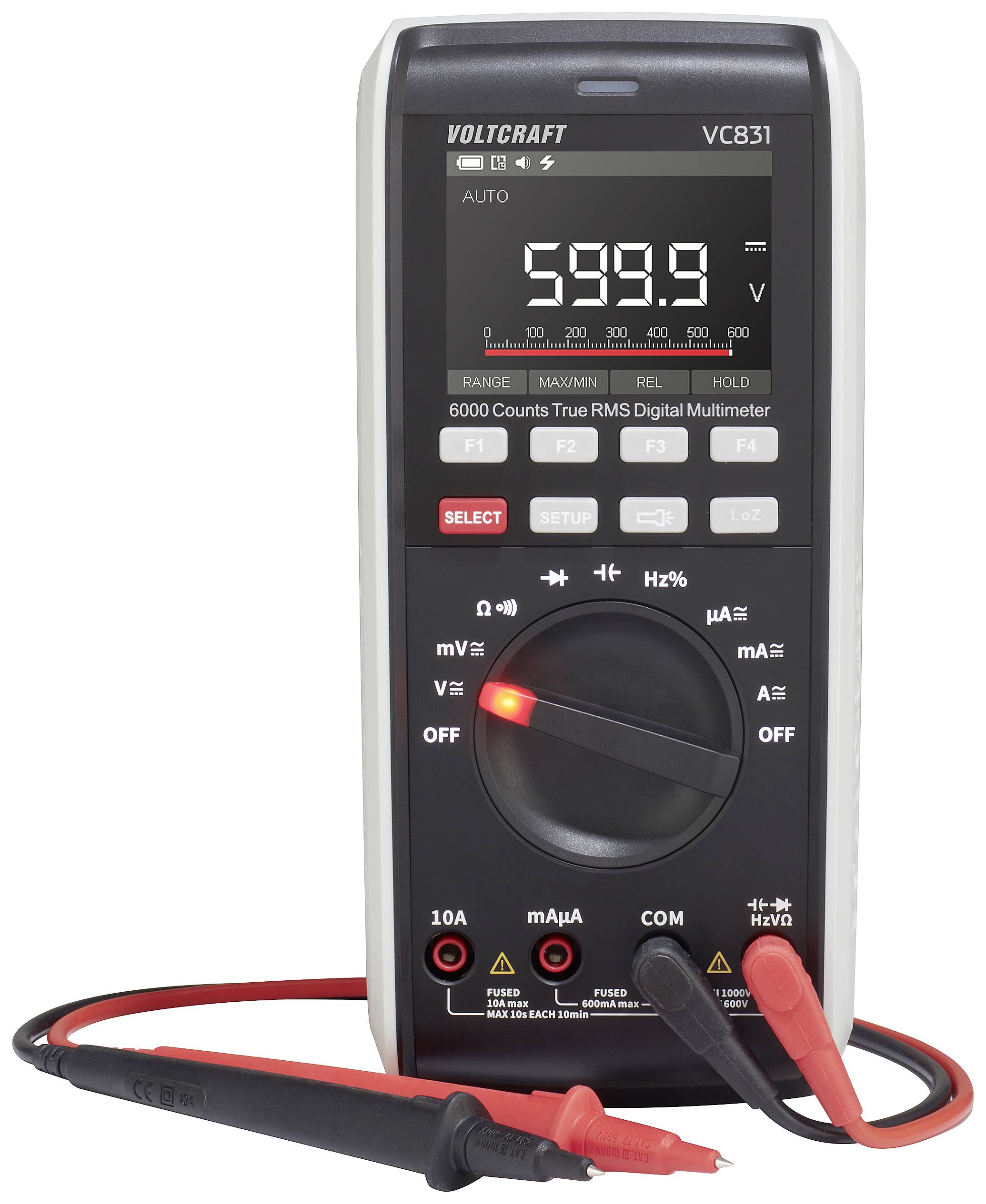 Multimetr VOLTCRAFT VC831 VC-12884320, CAT III 1000 V, CAT IV 600 V, 0.01 mV - 1000 V, 0.1 µA - 10 A - obrazek 1