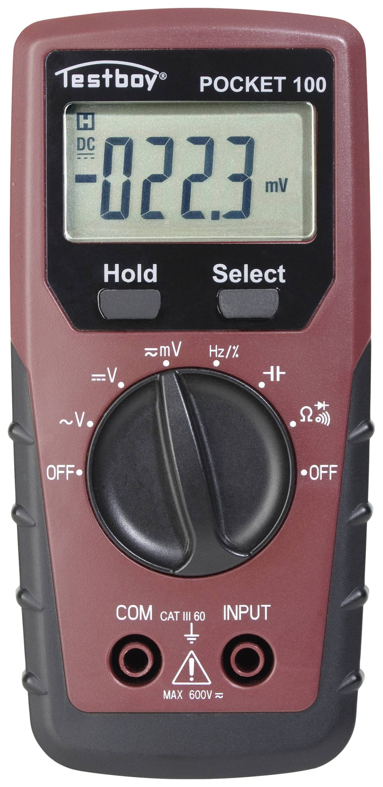 Testboy TB Pocket 100 Multimetr cyfrowy CAT III 600 V Wyświetlane liczby: 4000 - obrazek 1