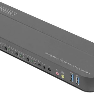 Ekstender KVM, Display-Port, HDMI Digitus DS-12890, Myszka, Klawiatura, 3840 x 2160 Pixel, Ilość przełączalnych PC: 4