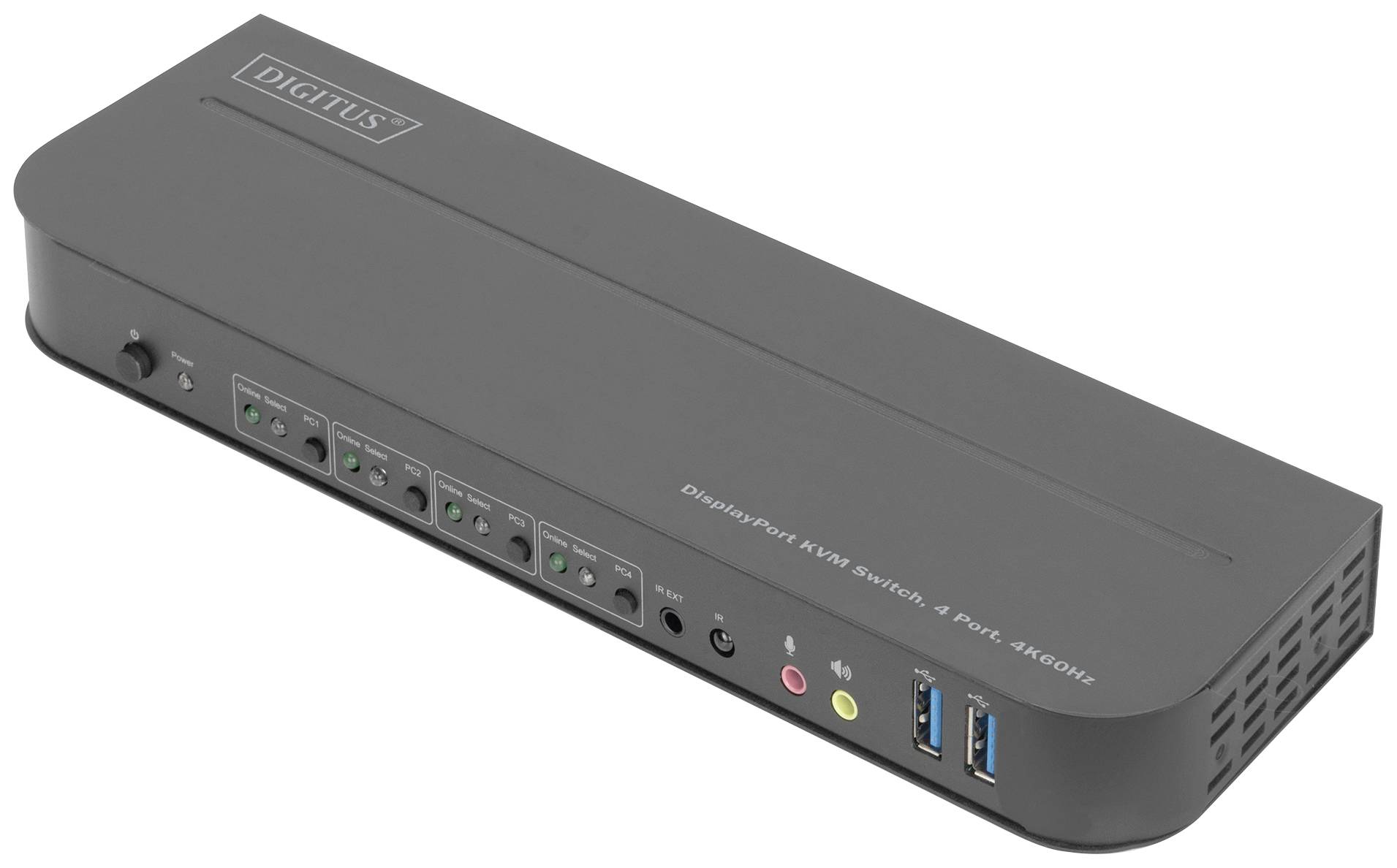 Ekstender KVM, Display-Port, HDMI Digitus DS-12890, Myszka, Klawiatura, 3840 x 2160 Pixel, Ilość przełączalnych PC: 4 - obrazek 1