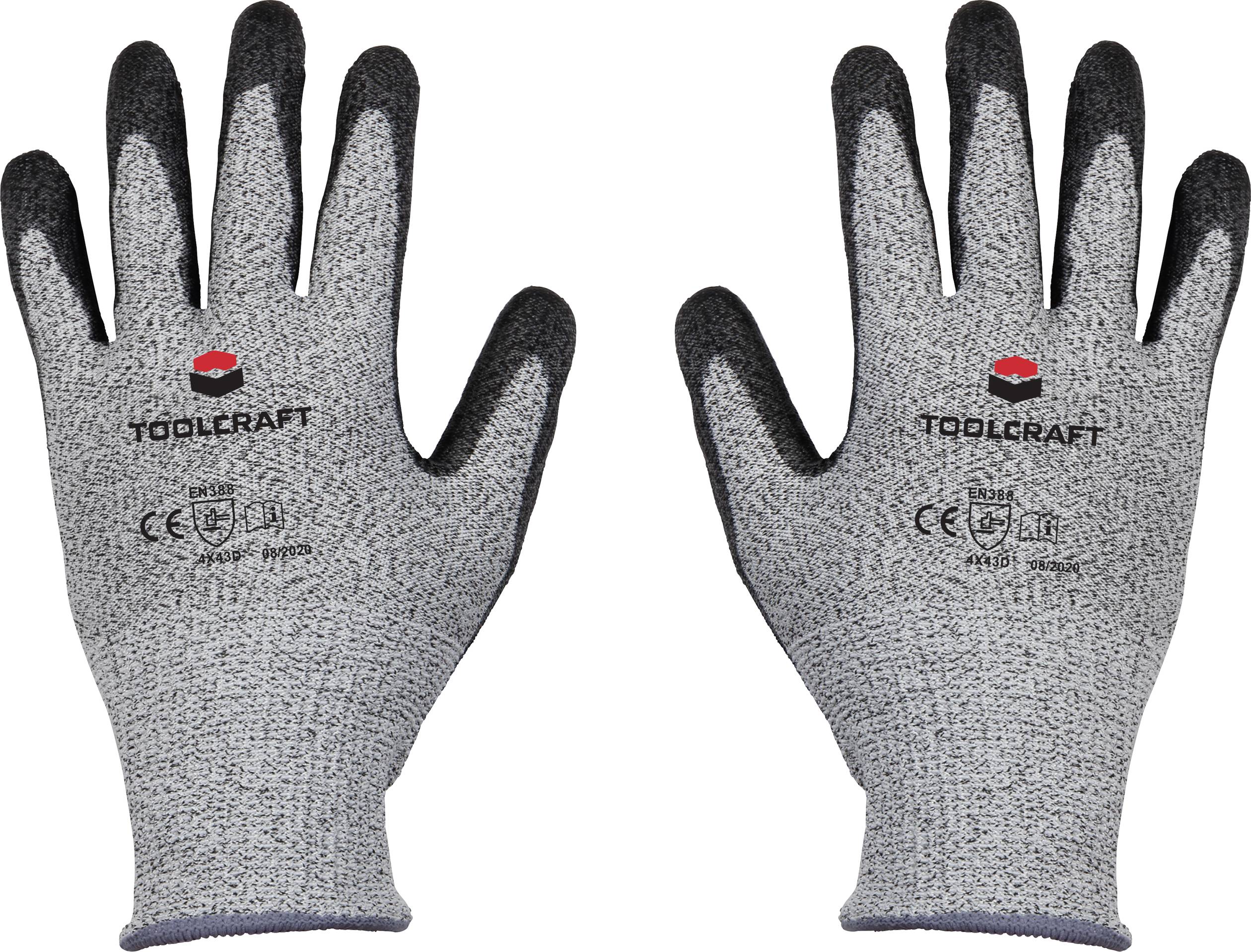 TOOLCRAFT TO-5621613 Włókno HPPE, Polyester, Włókno sztuczne, Poliuretan Rękawice chroniące przed przecięciem Rozmiar rę - obrazek 1