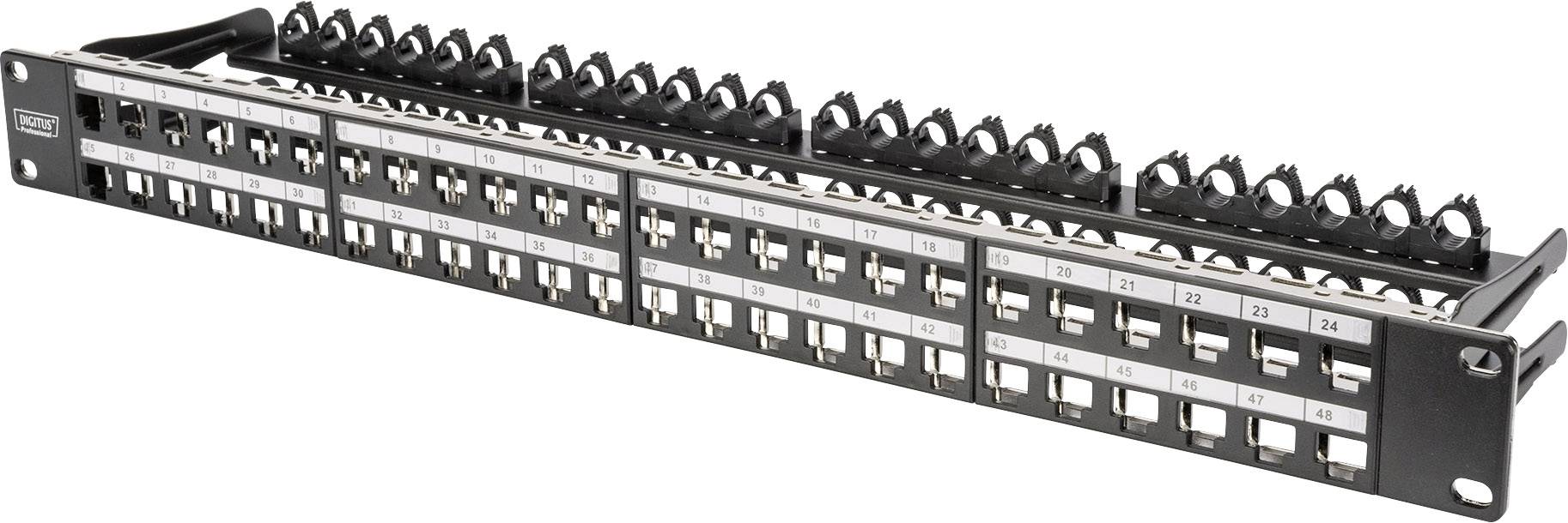 Digitus DN-91424 48 Portów Patchpanel 483 mm (19") CAT 6a 1 U wielobarwny Niezamontowany - obrazek 1