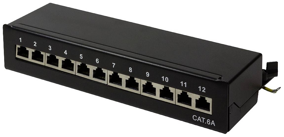 LogiLink NP0019B 12 Portów Patch panel CAT 6a wielobarwny - obrazek 1