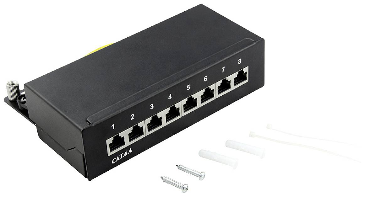 LogiLink NP0018B 8 Patch panel CAT 6a 1 U wielobarwny - obrazek 1