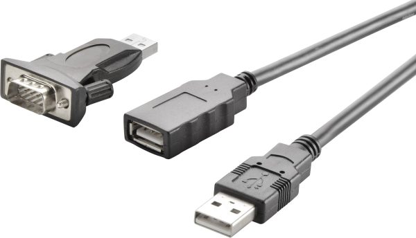 Digitus podłączenie szeregowe, USB 2.0 kabel [1x złącze męskie USB-A 2.0 – 1x złącze męskie D-SUB 9-pin] DIGITUS – USB 2
