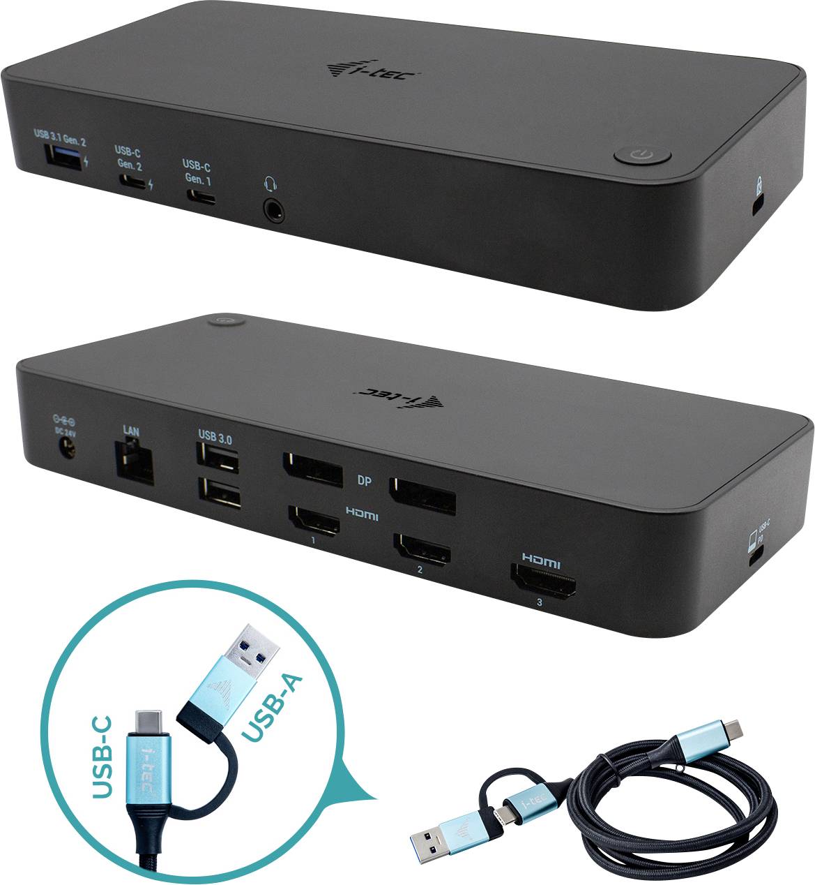 Stacja dokująca USB-C® i-tec I-TEC USB 3.0/USB-C/Thunderbolt 3x 4K DS - obrazek 1