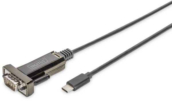 Digitus USB-C, podłączenie szeregowe adapter [1x złącze męskie USB-C – 1x złącze męskie RS232] DA-70166 1.00 m