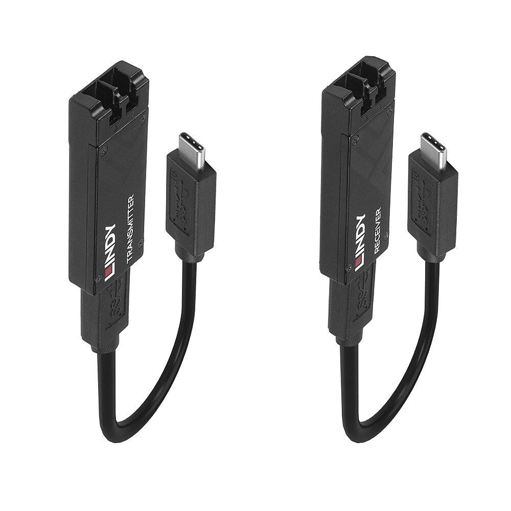 LINDY USB 2.0 przedłużacz światłowodowy 43312 8 cm - obrazek 1