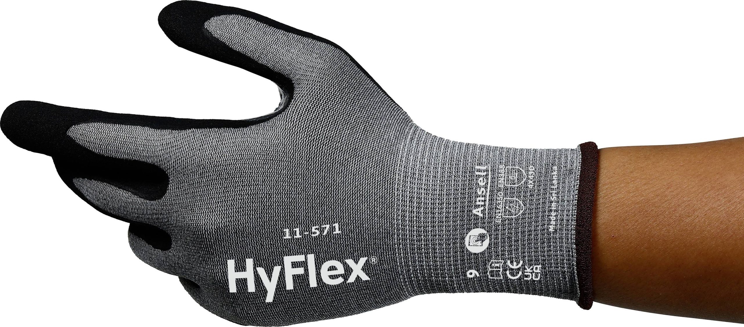 Ansell 11571R080-1P HyFlex Nitryl Rękawice robocze Rozmiar rękawic: 8 EN 21420:2020 1 par(a) - obrazek 1