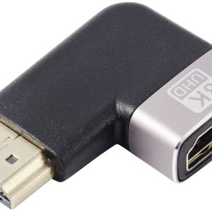 SpeaKa Professional SP-11302004 HDMI adapter [1x złącze męskie HDMI – 1x złącze żeńskie HDMI] czarny, srebrny UHD 8K @ 6